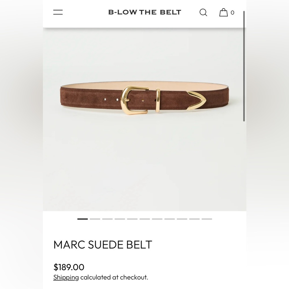 NWOT B-Low the Belt Marc Belt Brown Taupe Leather Belt with Gold Accents - Picture 3 of 12